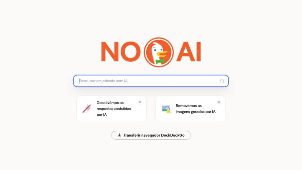 Bastante gente prefere fazer pesquisas sem IA, segundo concorrente do Google
