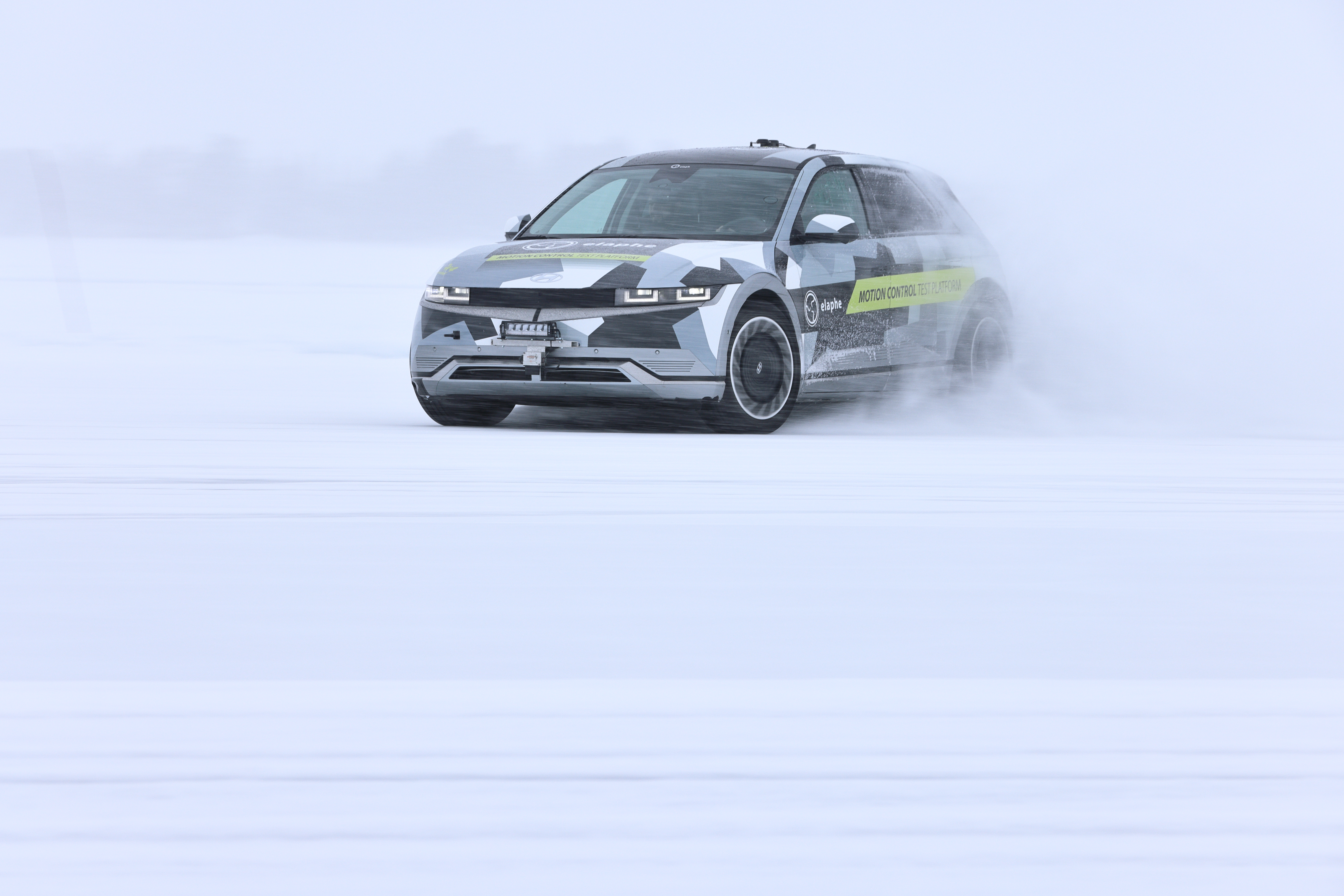 In-hub motors make this humble Hyundai a monster on ice