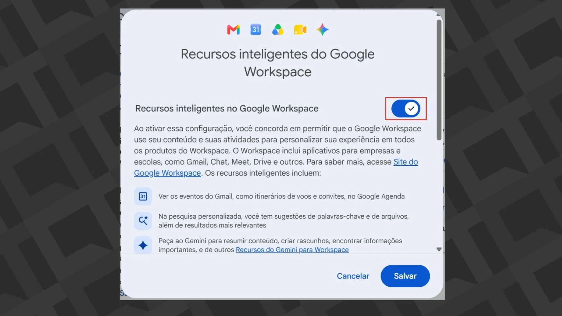 Veja como desativar o Google Gemini no seu Gmail, Docs e Drive de uma só vez