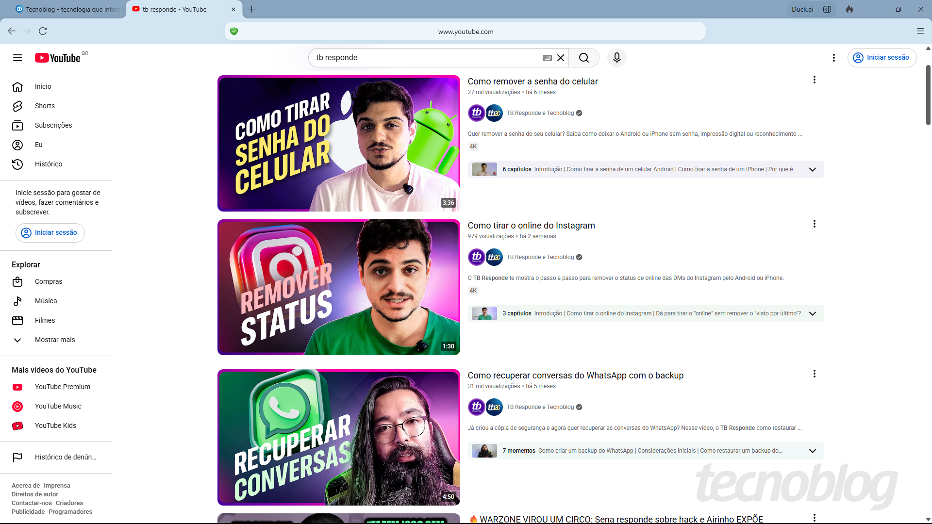 DuckDuckGo agora remove anúncios do YouTube