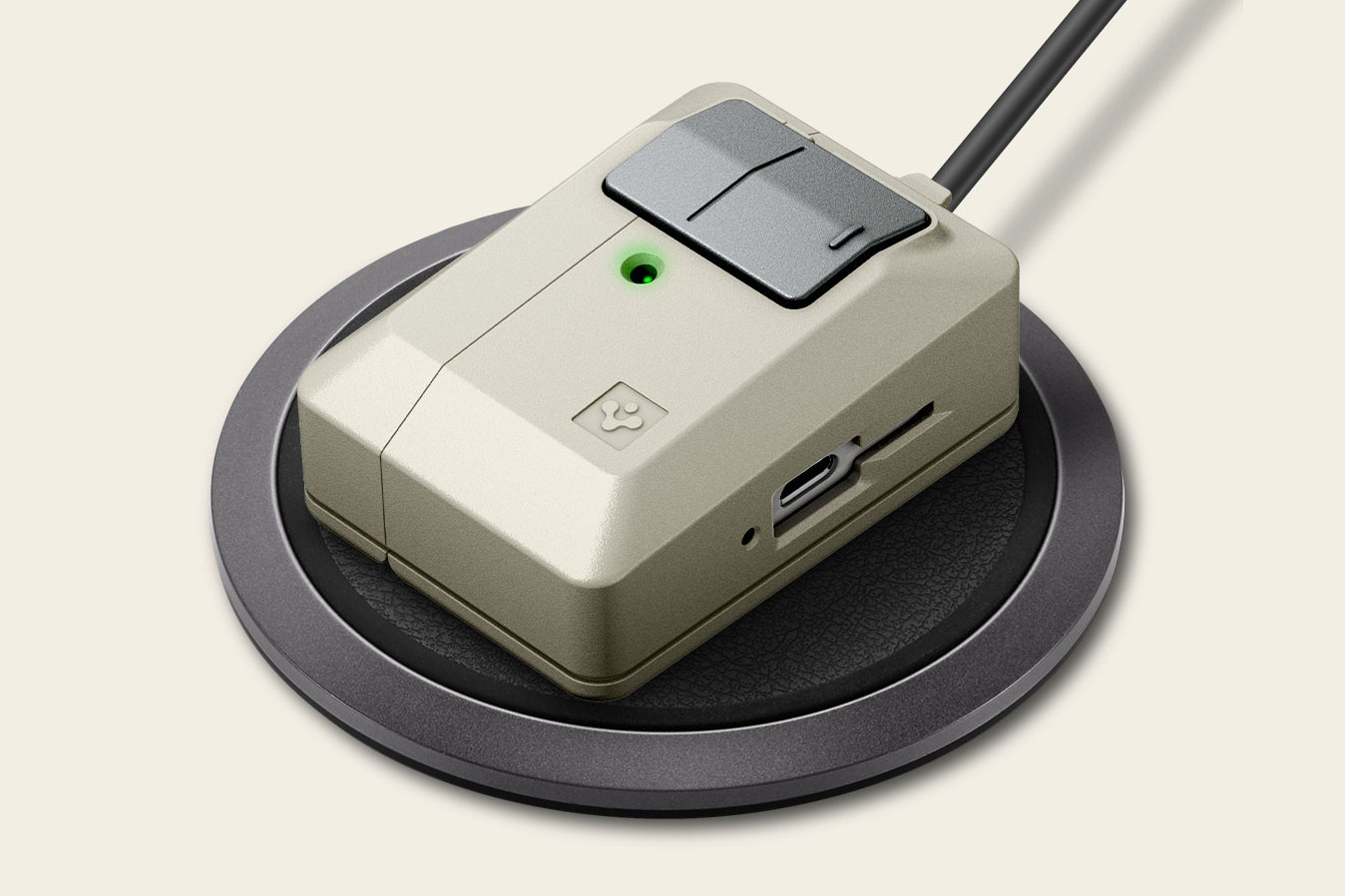 The classic Apple Macintosh mouse inspired Spigen’s retro AirPods case