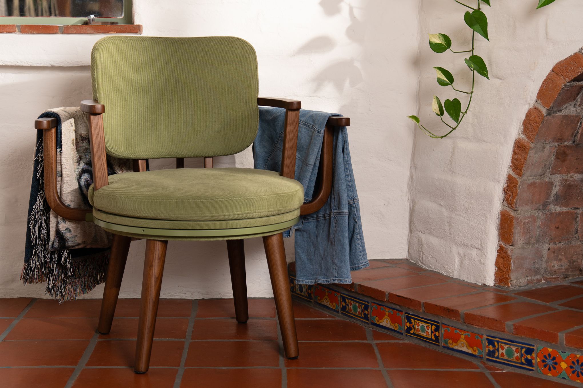 This chair gives half-worn clothes a home