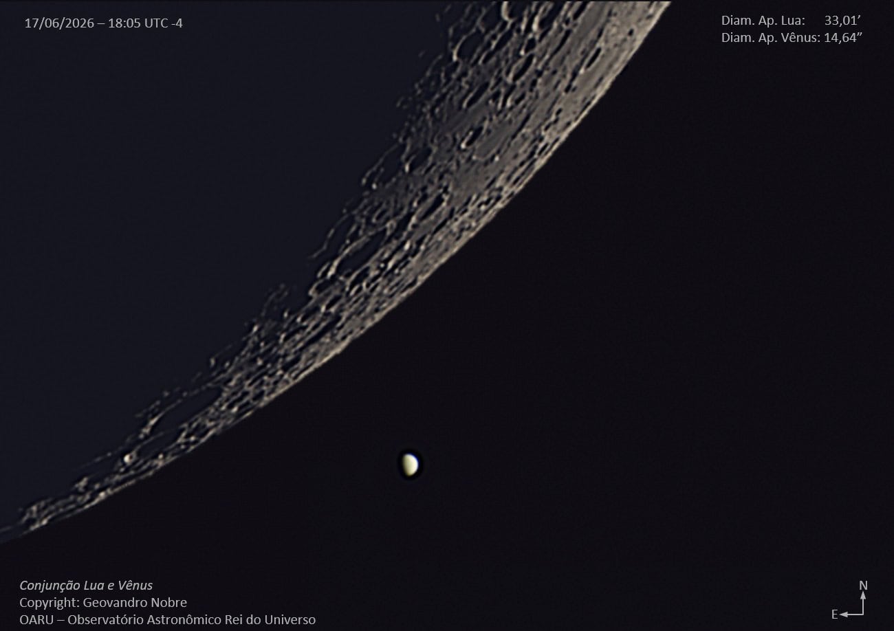 Lua faz conjunção com Vênus e provoca “eclipse” do planeta
