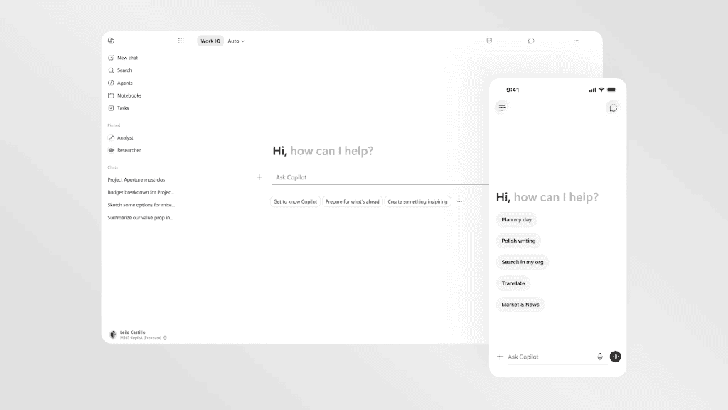 Microsoft revela novo visual mais “clean” para o Copilot