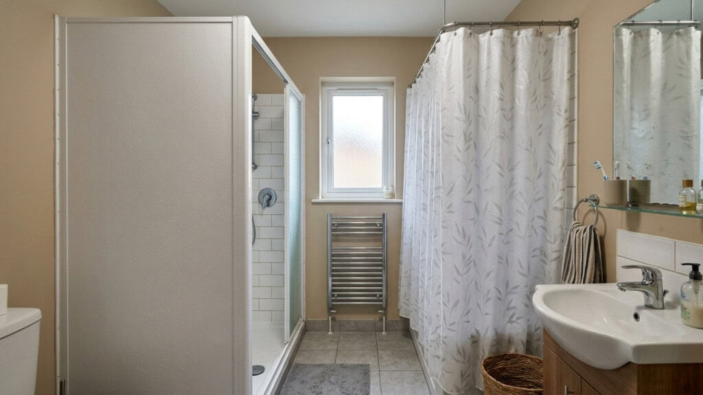 Box de banheiro barato pode ser feito com PVC, cortina ou divisória plástica