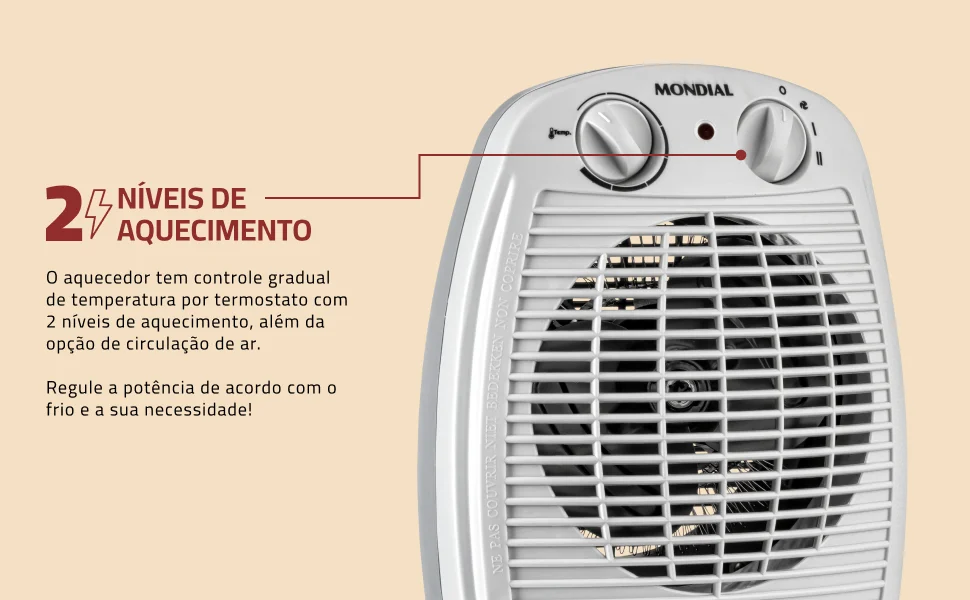 Aquecedor Mondial de 2000 W cai 52% na Amazon e bate menor preço em 1 ano