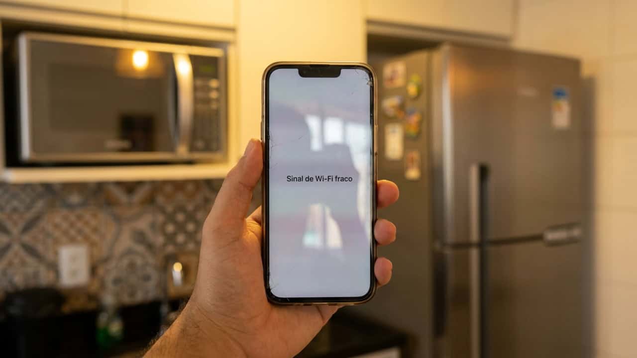 Por que o Wi-Fi cai perto da cozinha ?