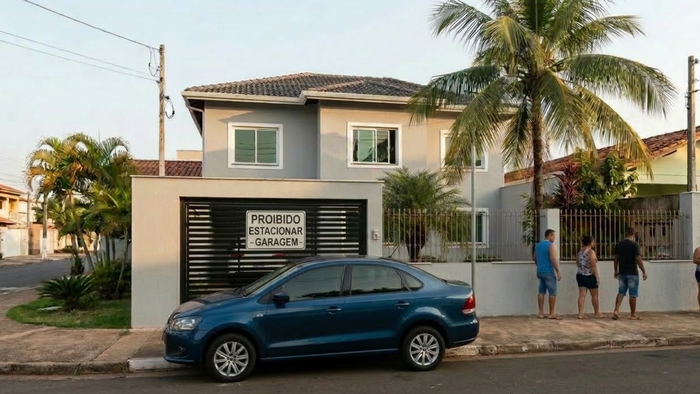 Posso estacionar em frente à minha própria garagem?