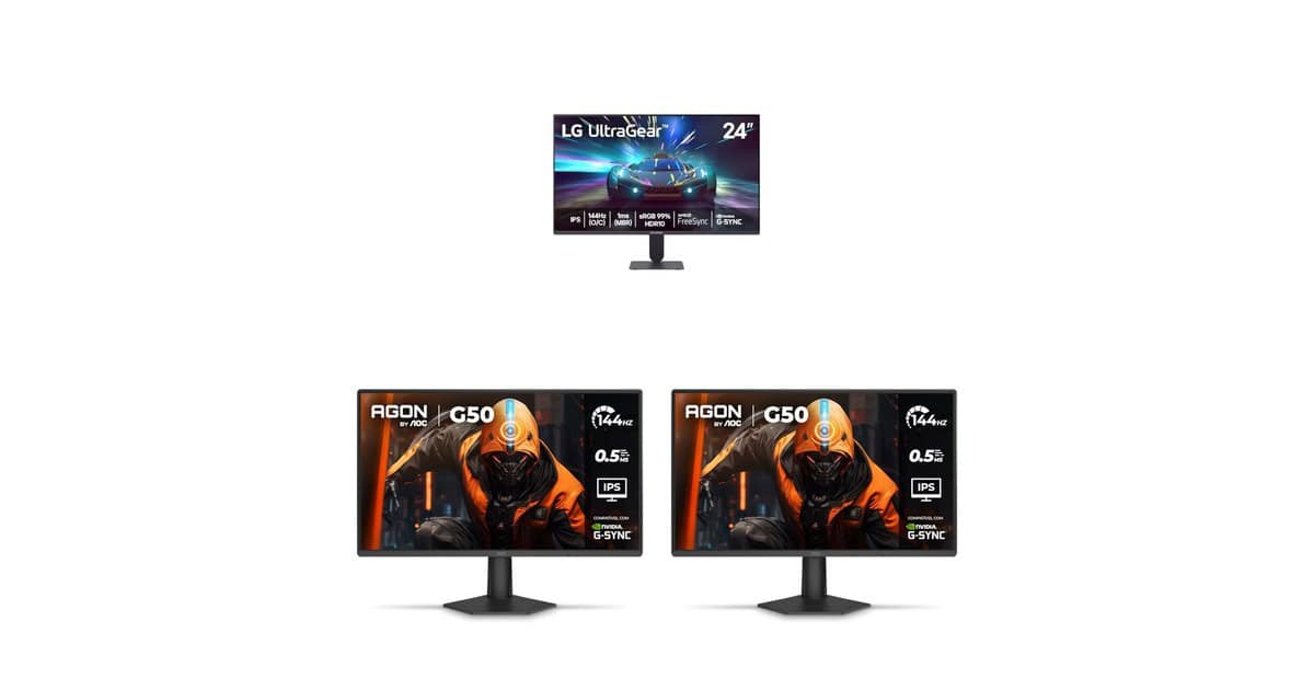 Monitores gamer em promoção: LG UltraGear e AOC AGON com ótimos preços na Amazon