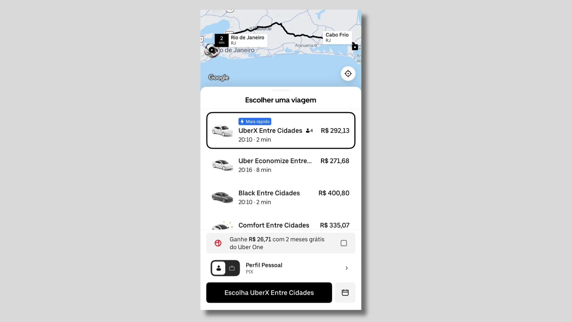 Uber lança nova categoria para viagens entre cidades turísticas; conheça