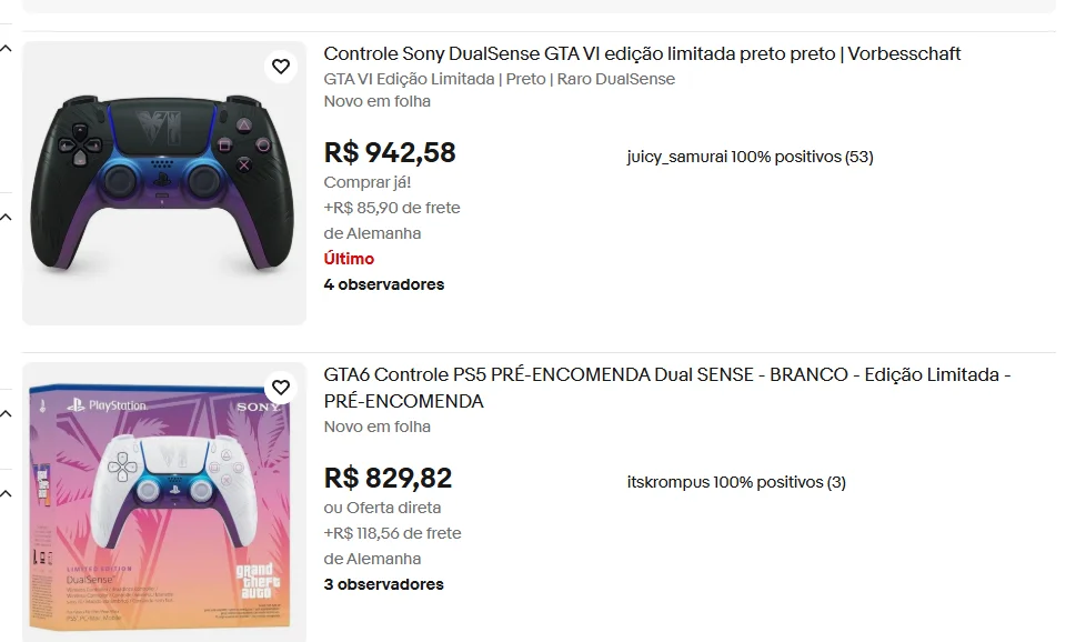Cambistas esgotam DualSense de GTA 6 e revendem controle por fortuna