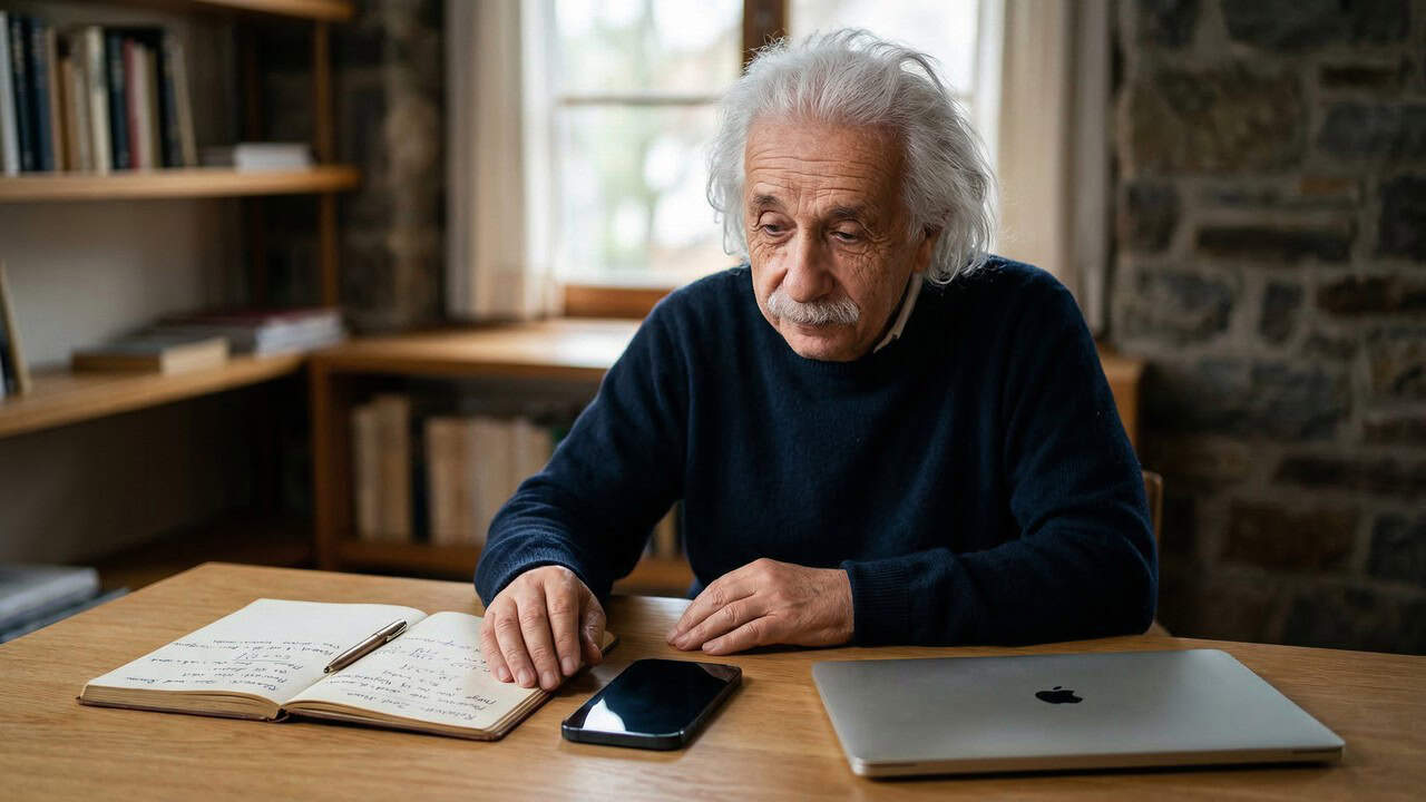 Albert Einstein, físico: “Uma vida tranquila e modesta traz mais felicidade do que a busca constante pelo sucesso”