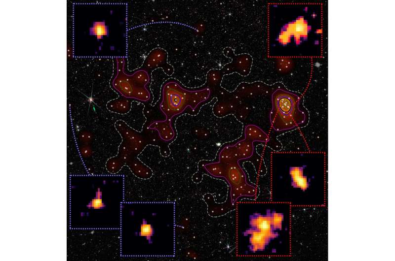 Galáxias mais antigas do Universo eram maiores quando estavam em regiões cheias de outras