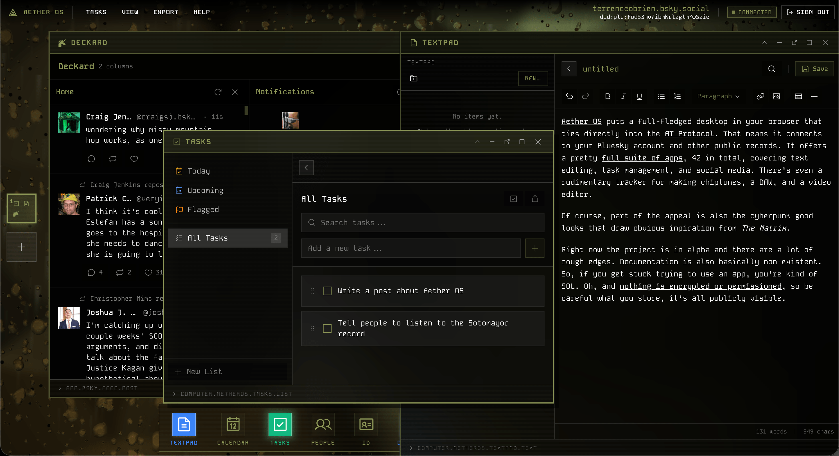 Aether OS is a computer in a browser built for the AT Protocol
