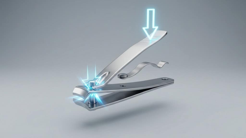 Para que serve a alavanca do cortador de unhas ?