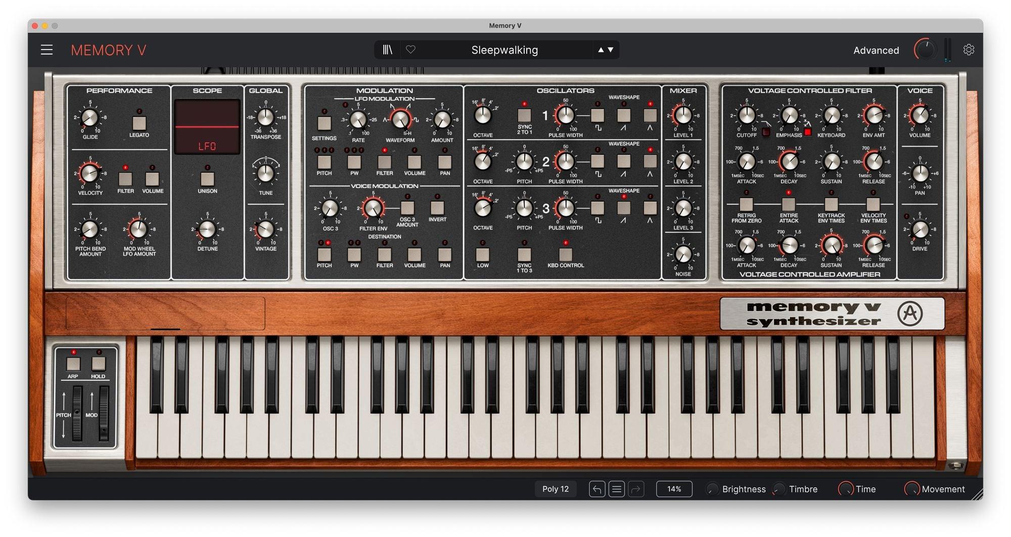 Memory V re-creates the Memorymoog without the massive headaches or price tag